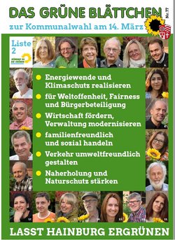 Deckblatt vom Grünen zur Kommunalwahl Nr 77 